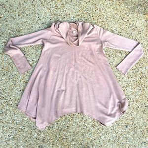 Anthro t.la Pink Asymmetrical Shark Bite Cowl Neck Lagenlook Tunic. Size S